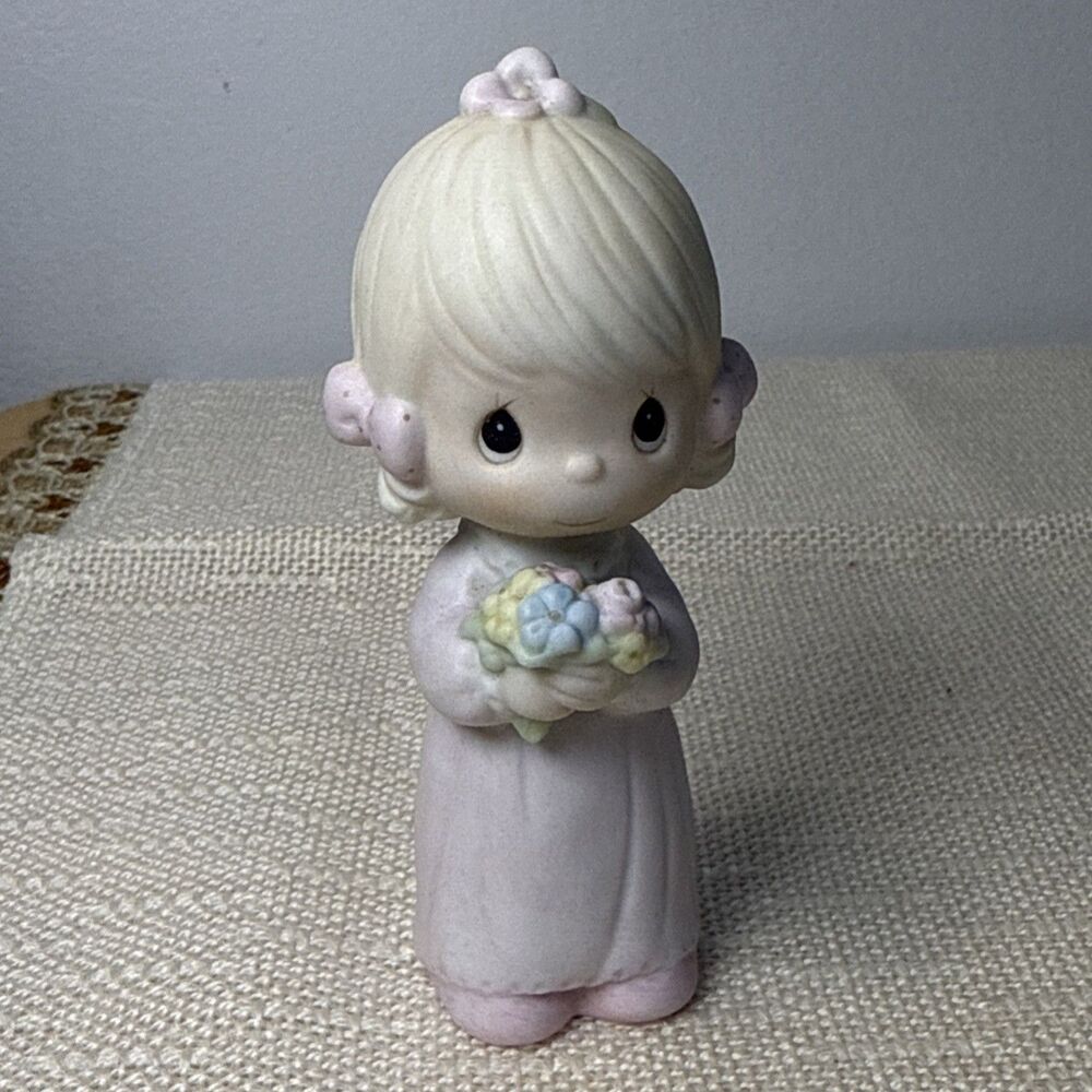 Precious Moments 1983 Pink Dress Bridesmaid 4 1/4" Enesco